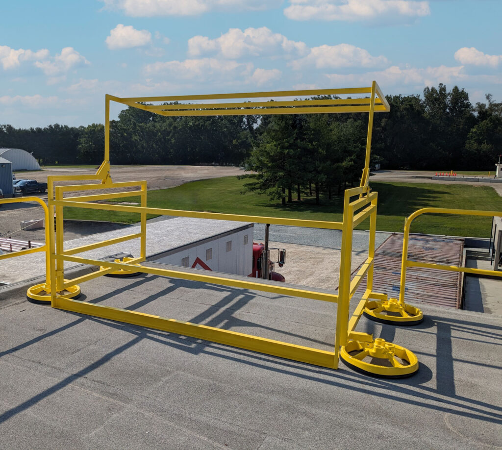 safety rail mezzanine pivot gates